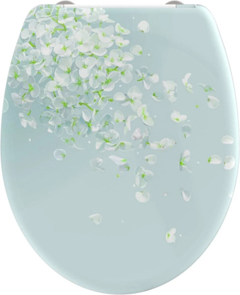 SCHÜTTE WC-Bril 82381 FLOWER IN THE WIND - Duroplast - Soft Close - Afklikbaar - RVS-Scharnieren - Decor - 3-zijdige Print 8 SCHÜTTE WC-Bril 82381 FLOWER IN THE WIND - Duroplast - Soft Close - Afklikbaar - RVS-Scharnieren - Decor - 3-zijdige Print - Afbeelding 8