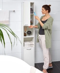 Casaria Badkamerkast - 6 Vakken/ 2 Deuren - Slank En Elegant - Wit -Badkamerartikelen Winkel 976x1200 4