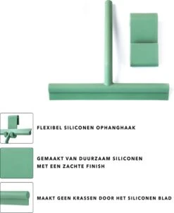 Douchewisser Groen Met Ophangsysteem- Badkamer Accessoires- Raamwisser- Trekker Douche- Silicone- 21cm X 16cm -Badkamerartikelen Winkel 983x1200