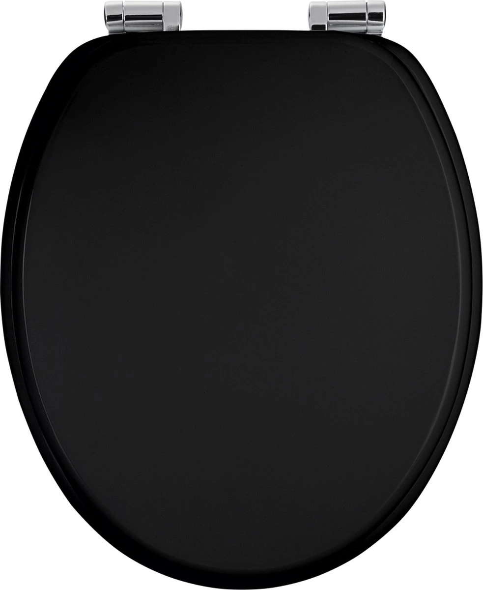 Casaria Wc-bril Met Deksel Sluitingsmechanisme Toiletzitting MDF Zwart 2 Casaria Wc-bril Met Deksel Sluitingsmechanisme Toiletzitting MDF Zwart - Afbeelding 2