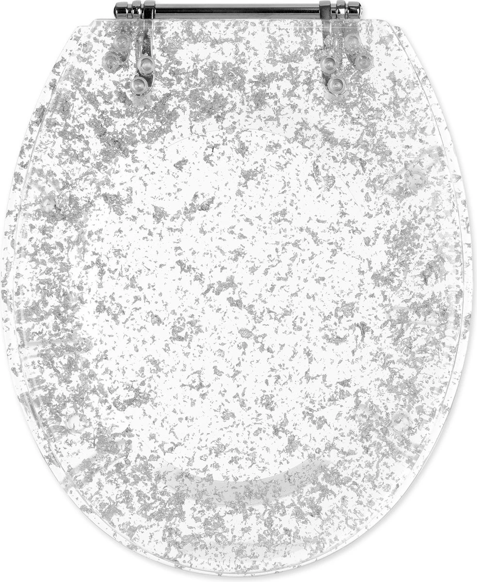 Navaris Toiletbril Met Glitter Design - Transparante Wc-bril 42 X 36 X 4,5 Cm - Makkelijk Te Bevestigen 1 Navaris Toiletbril Met Glitter Design - Transparante Wc-bril 42 X 36 X 4,5 Cm - Makkelijk Te Bevestigen