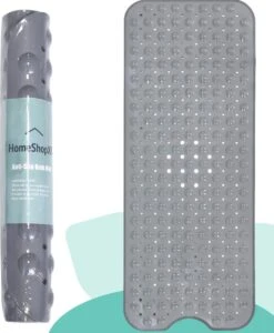 The Original - Badmat Antislip - Grijs - 100x40cm - Antislipmat Douchemat Voor Bad & Douche - Anti Slip Mat Met Zuignappen -Badkamerartikelen Winkel 989x1200 3