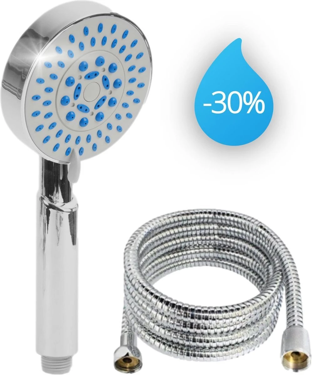 Douchekop Incl. Slang 1.5 Meter - 3 Standen - 1/2'' - Douche Kop 1 Douchekop Incl. Slang 1.5 Meter - 3 Standen - 1/2'' - Douche Kop